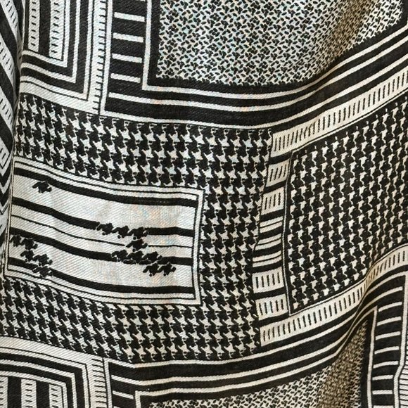Unbranded Scarf Womens Long Rectangle Black White Colorless Hounds tooth Woven - Picture 8 of 9